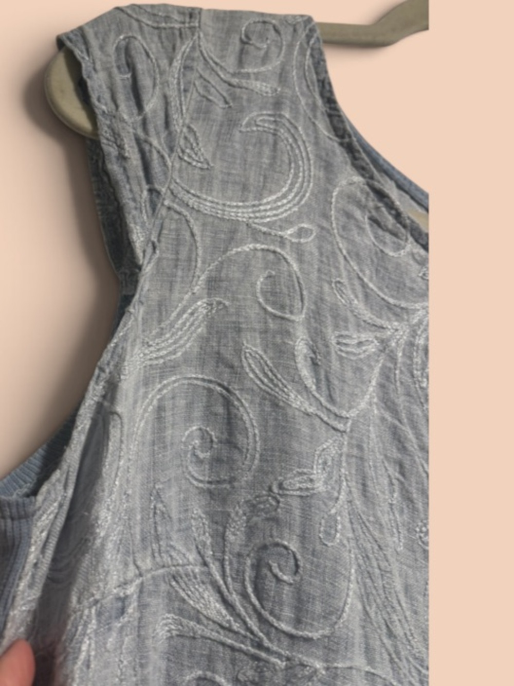 Lina Tomei Made in Italy 100% Linen Embroidered Shift Dress – Large - Picture 6 of 11